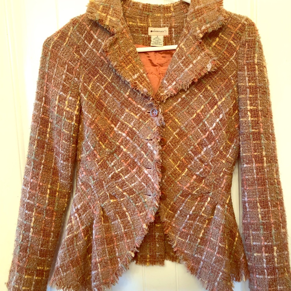 Anthropologie Elevenses tweed blazer